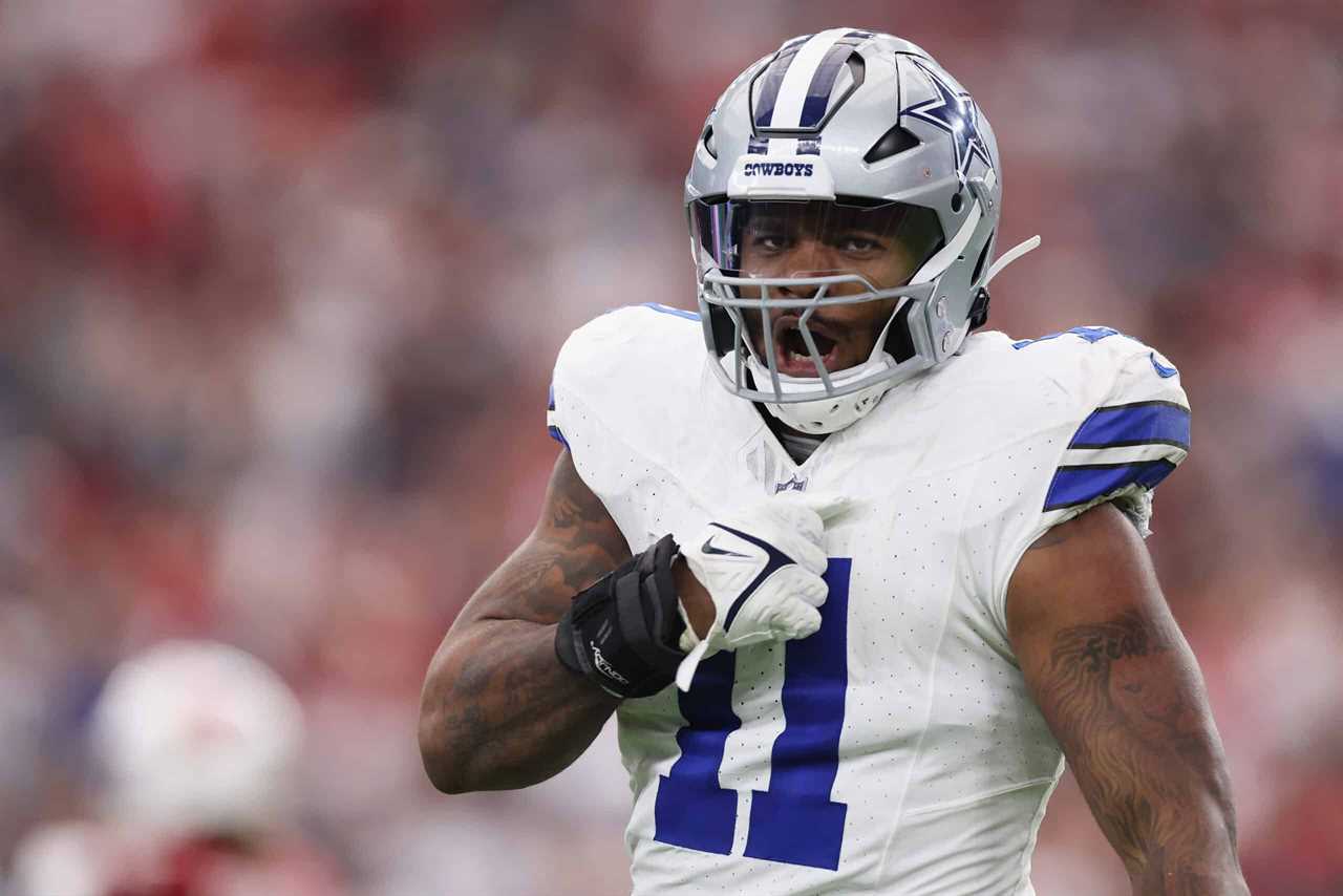 Linebacker Micah Parsons #11 of the Dallas Cowboys reacts to a sack against the Arizona Cardinals during the NFL game at State Farm Stadium on September 24, 2023 in Glendale, Arizona. The Cardinals defeated the Cowboys 28-16.