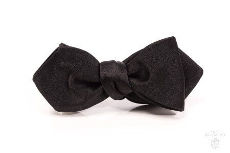 A black Silk Satin bowtie