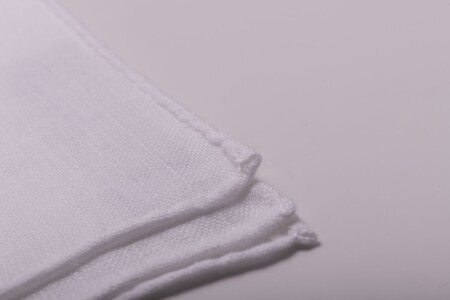 White Initial Pocket Square - Hand-Embroidered in Italy