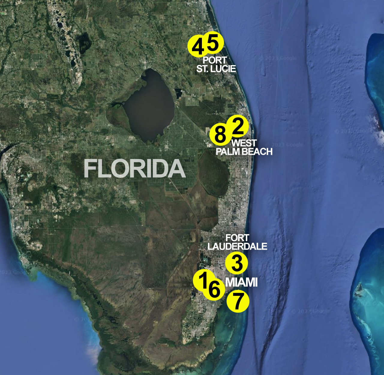 South Florida map golf