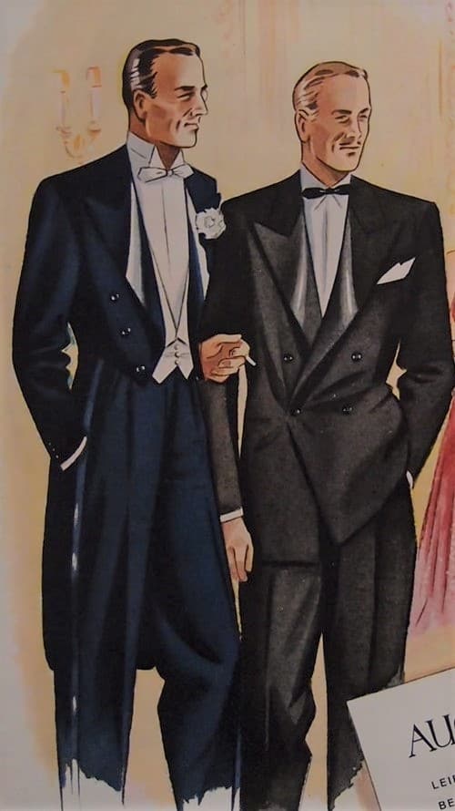 Illustration of men in black and white tie