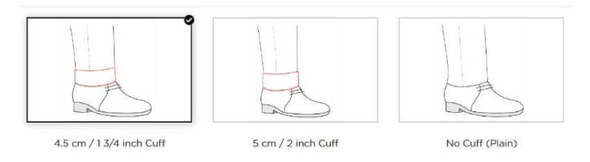 You can add cuff to plain hemmed pants.