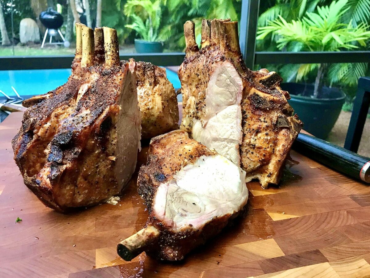 smoked pork crown roast