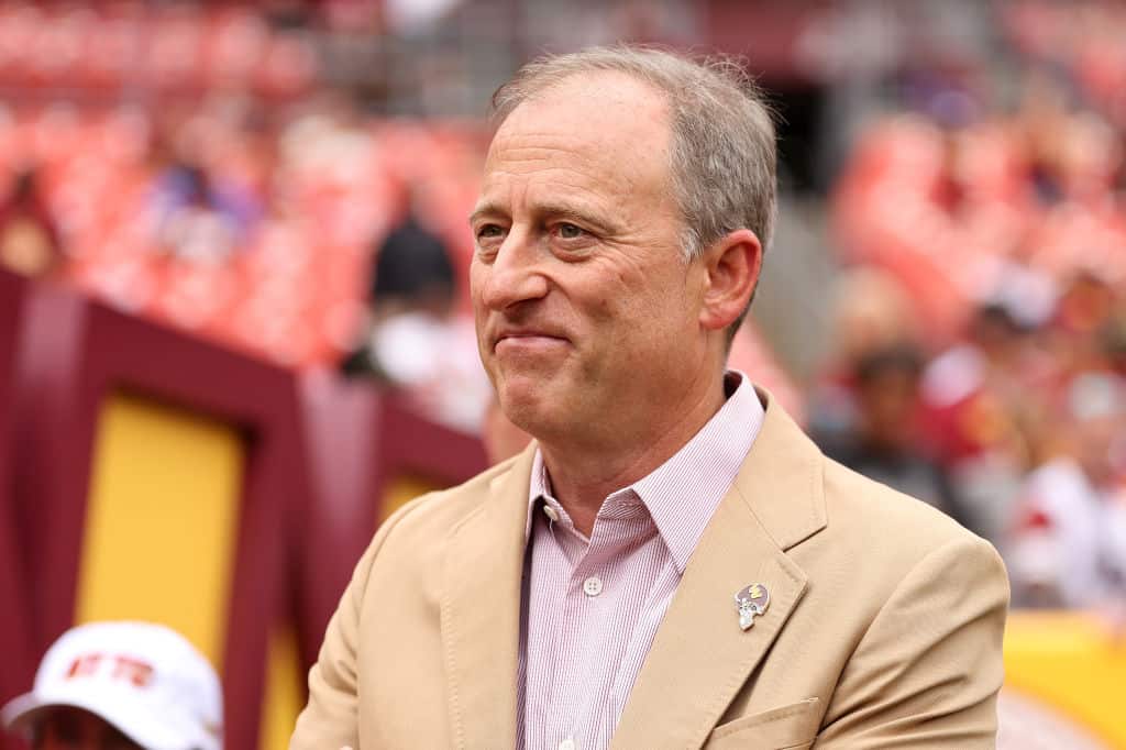 Washington Commanders owner Josh Harris looks on before his team's game against the Arizona Cardinals at FedExField on September 10, 2023 in Landover, Maryland.
