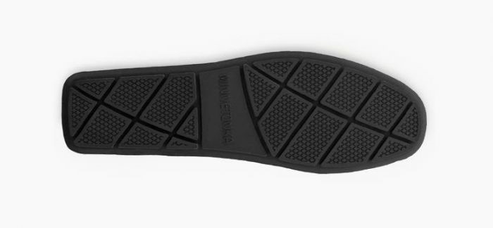 The soles of Minnetonka hard sole line are usually ribber.