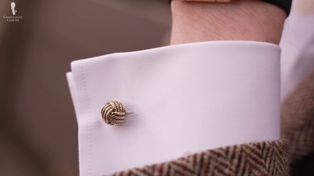 Monkey Fist Knot Cufflinks - Vermeil Sterling Silver Yellow Gold Plated - Fort Belvedere