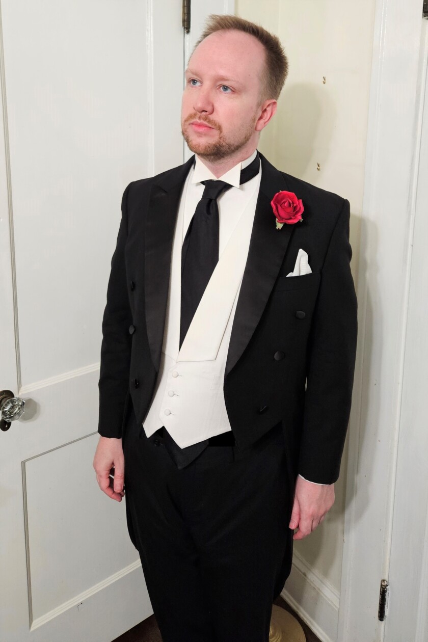 Photo of Black necktie worn with White Tie