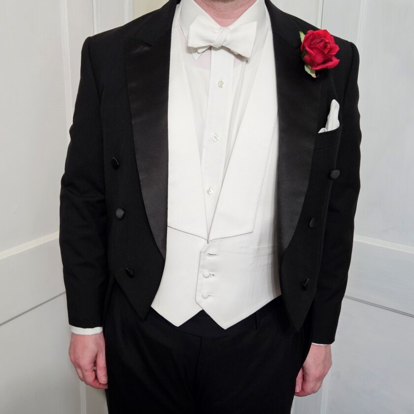 Photo of White Tie worn with a regular white shirt