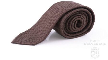 Grenadine Silk Tie in Brown - Fort Belvedere