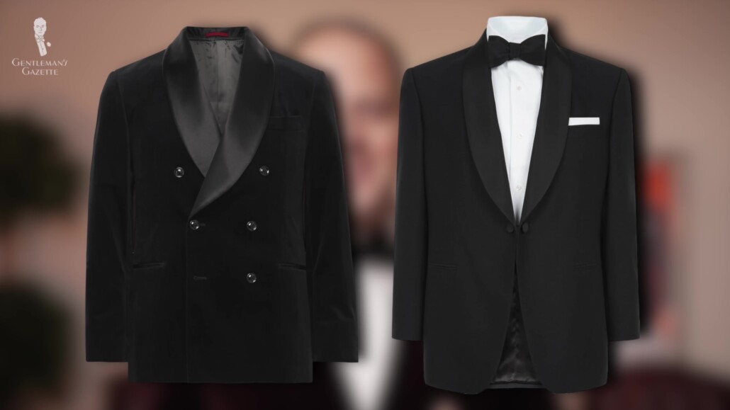 Shawl collar on different tuxedo models.