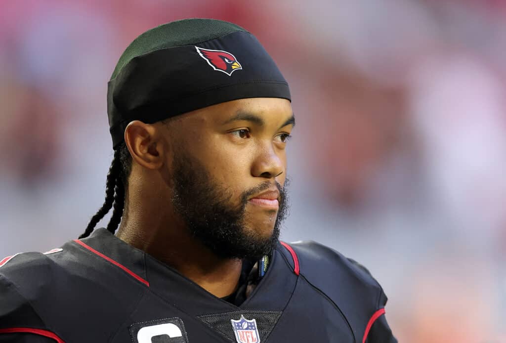 Kyler Murray #1 of the Arizona Cardinals warms up prior to the game against the New Orleans Saints at State Farm Stadium on October 20, 2022 in Glendale, Arizona.