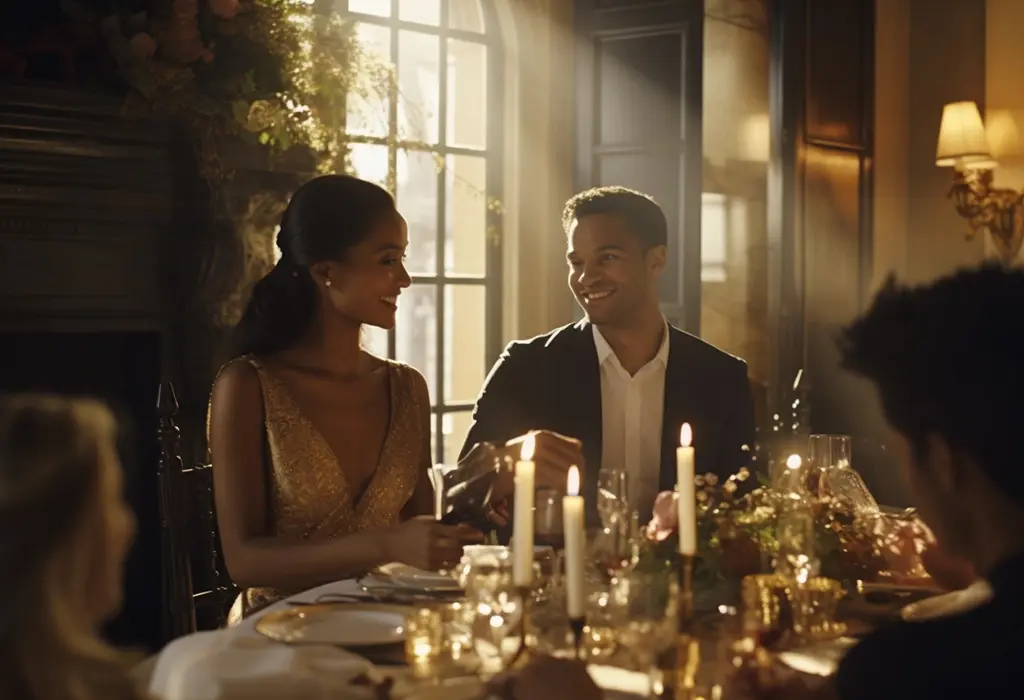 couple dining in restaurant