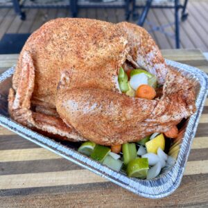 Stuffed and seasoned turkey