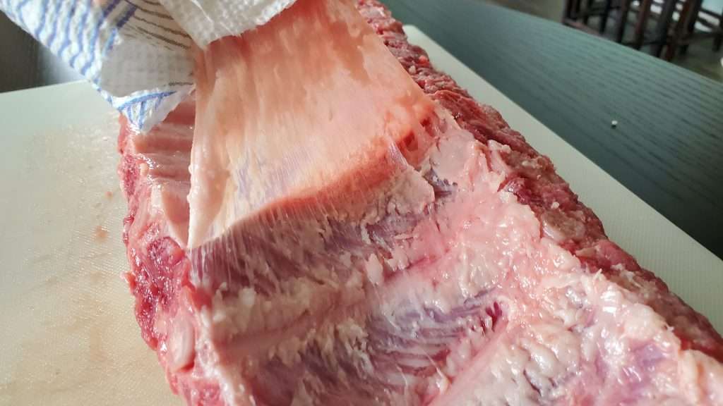 Removing silver skin from baby back ribs