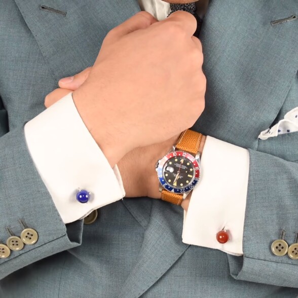 Raphael in cufflink matching his Rolex