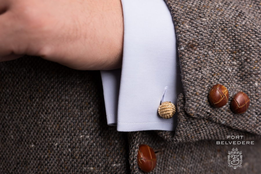 Monkeys Fist Knot Cufflinks - Vermeil Sterling Silver Yellow Gold Plated - Fort Belvedere