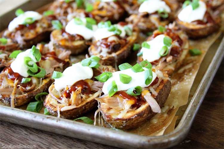 Pulled Pork Stuffed Potato Skins