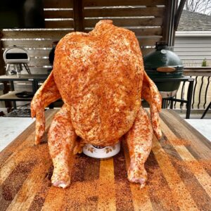 Seasoned Whole Chicken on Beer can