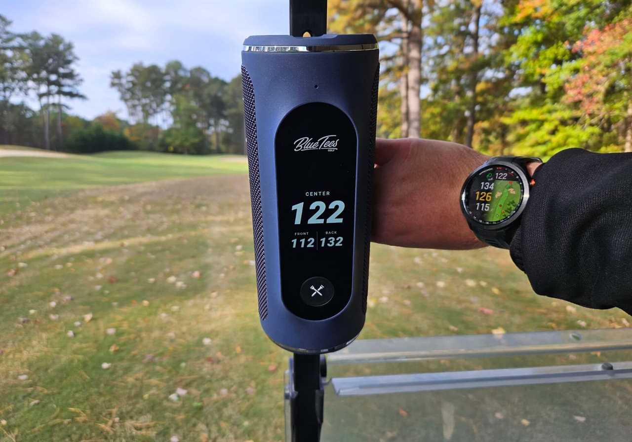yardages on the Blue Tees Player+ GPS Speaker