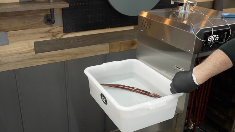 smoke sticks in ice bath