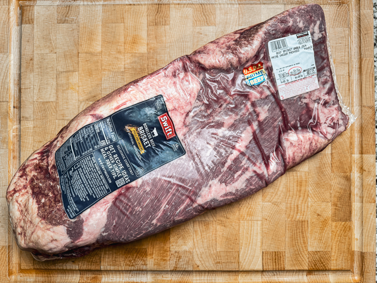 costco brisket in plastic packaging