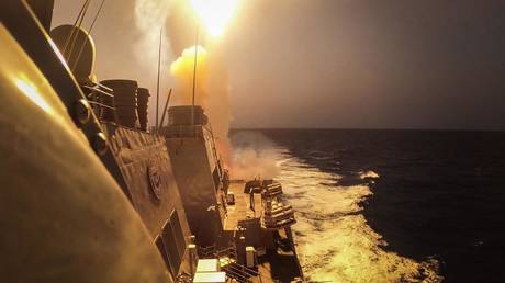 The USS Carney responds to an attack in the Red Sea on October 19.