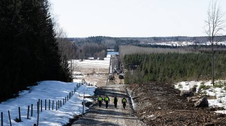 FILE PHOTO: The Finnish-Russian border in Imatra, Finland.