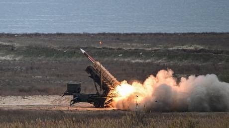 FILE PHOTO: A Patriot missile launch during a military drill in Romania.