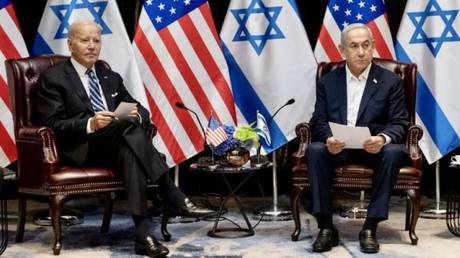 US President Joe Biden and Israeli Prime Minister Benjamin Netanyahu meet on October 18 in Tel Aviv.