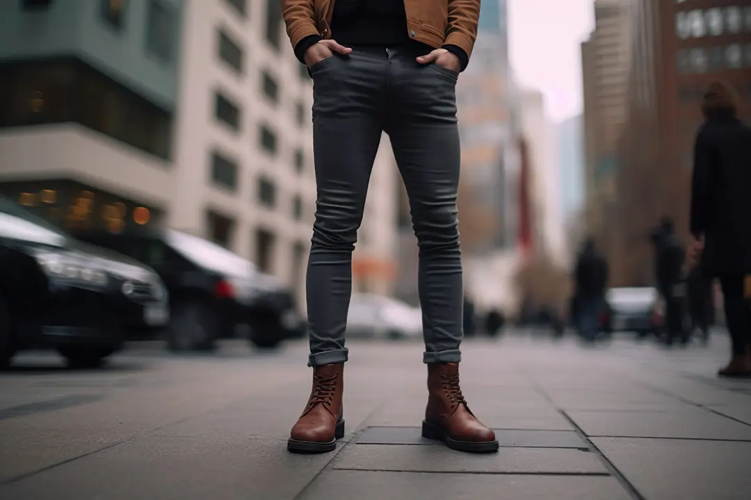 men wearing slim fit jeans