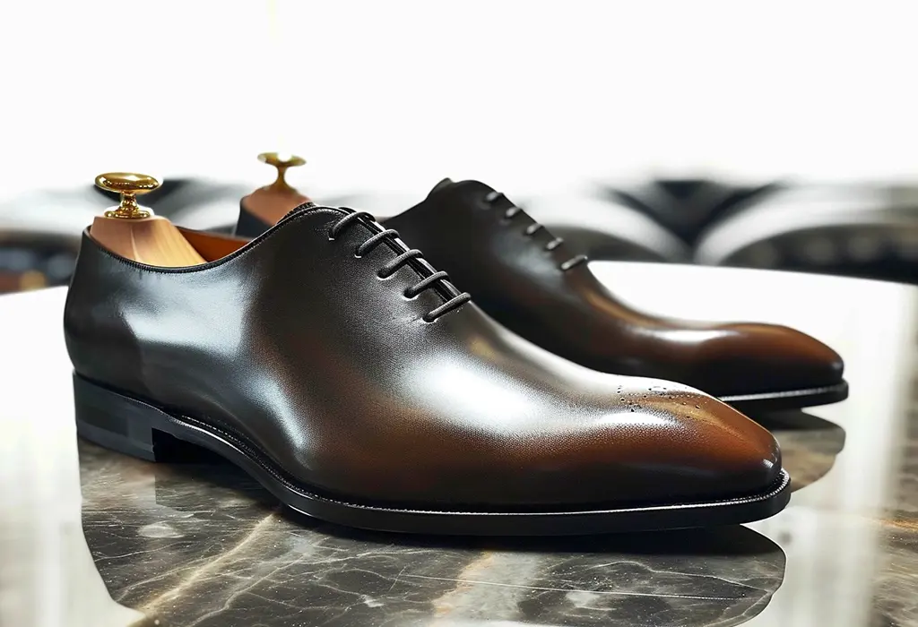 chisel toe wholecut oxford shoe