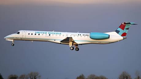 FILE PHOTO: United Nigeria Airlines ERJ-145.