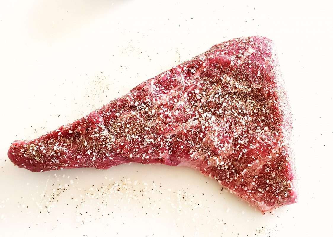 Raw seasoned tri-tip