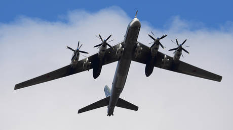 FILE PHOTO: A Russian Tupolev Tu-95MS strategic bomber.