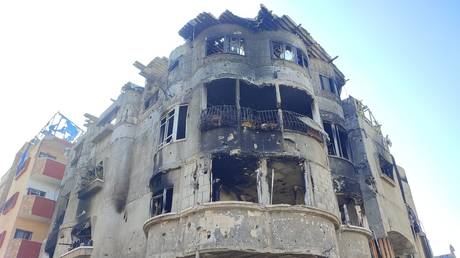 A destroyed building in Gaza, December 31, 2023.