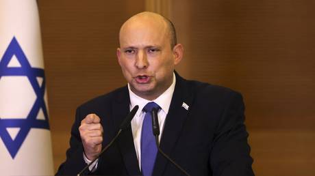 Naftali Bennett addresses lawmakers at the Knesset (parliament) in West Jerusalem, Israel, June 29, 2022