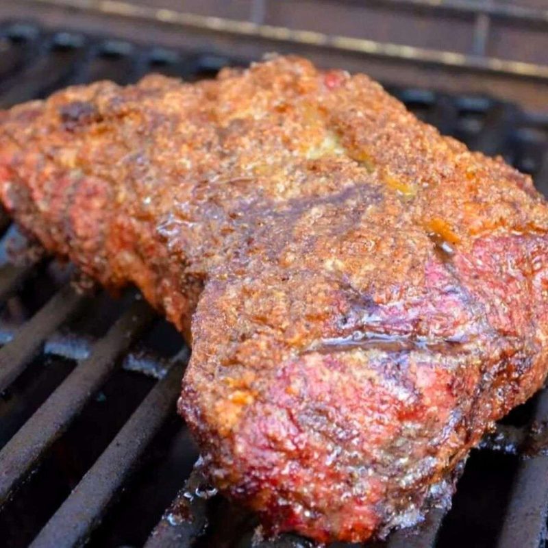 Coffee Marinated Tri-Tip Roast on grill