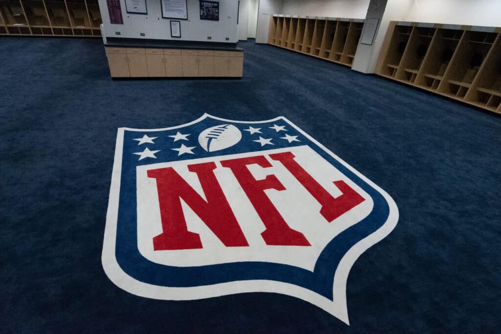 NFL logo on floor