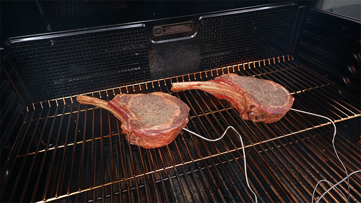 tomahawk steaks on the Traeger Timberline XL