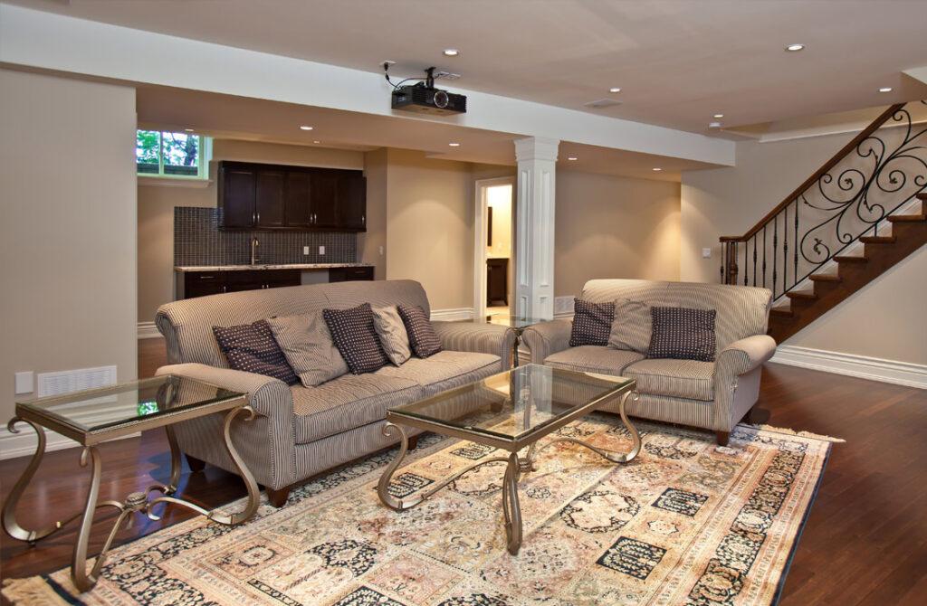 Custom Family Room Design by Harmony Basements Brampton