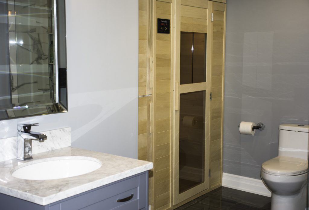 Basement Bathroom with Custom Sauna - Basement Design Vaughan