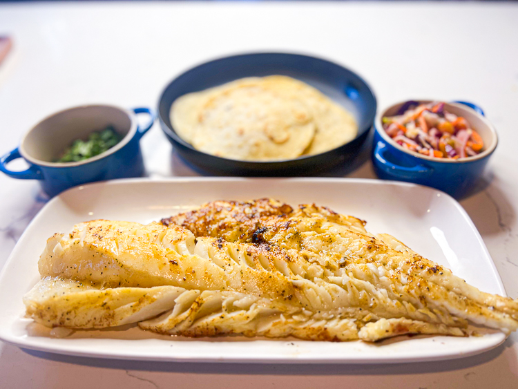 ingredients ready to make white fish with pineapple jalapeno tacos