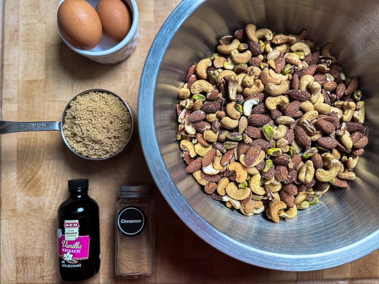 Ingredients for candied nuts