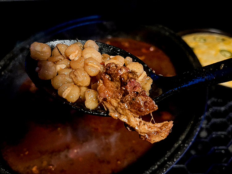 cooked smoked pozole rojo