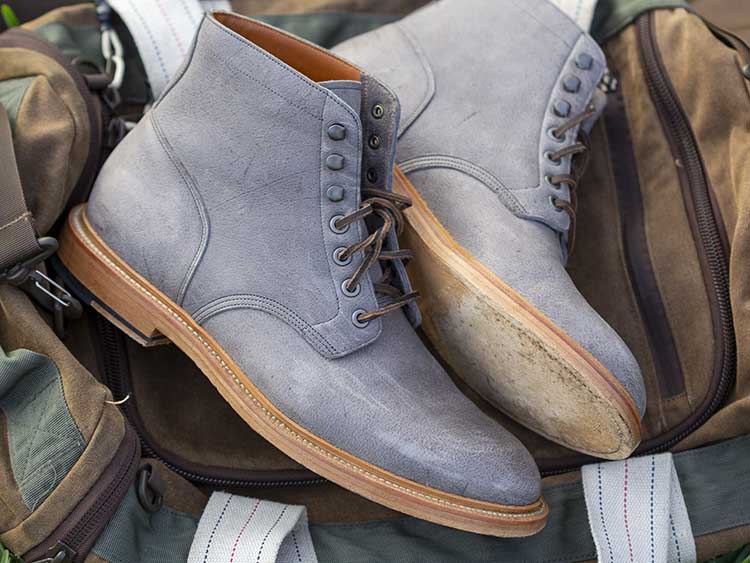 Diesel Boots Grey Kudu Leather Details