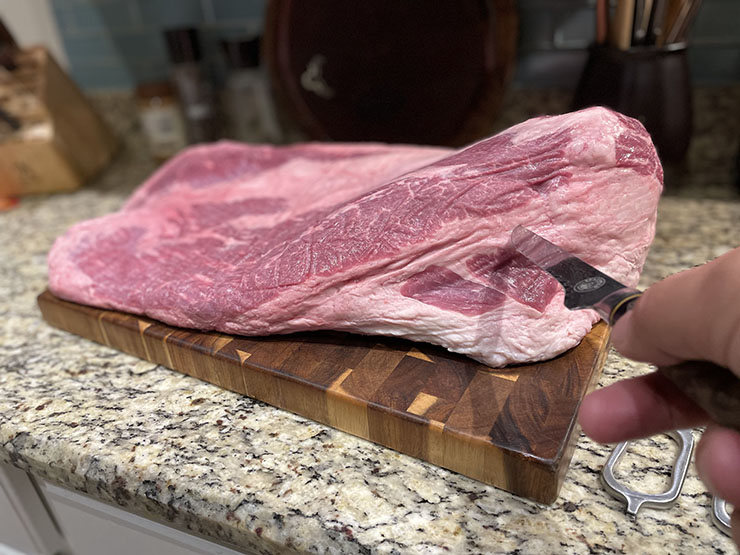 beef brisket on a wooden board