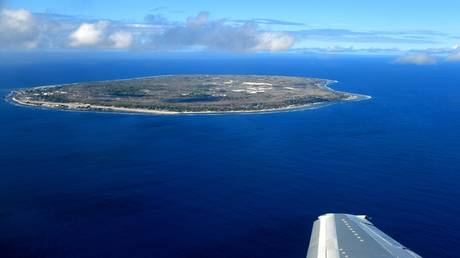 FILE PHOTO: Nauru island as seen from the air.