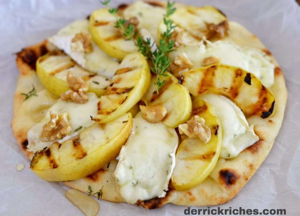 Grilled Apple-Brie Naan Pizza