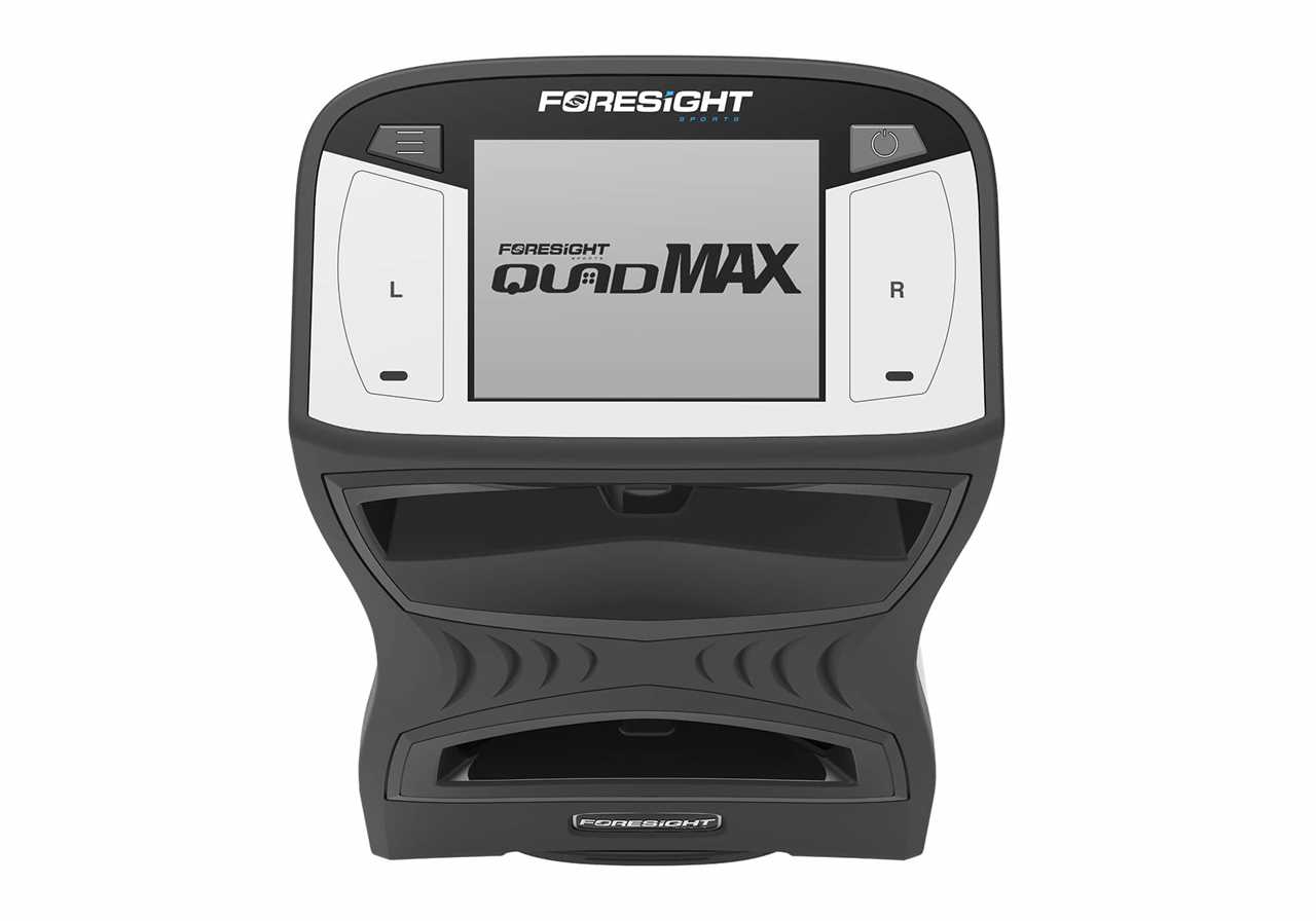 A top view of the Foresight QuadMAX touchscreen launch monitor