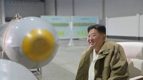 FILE PHOTO: North Korean leader Kim Jong Un inspects unmanned underwater nuclear attack craft ‘Haeil’ in an undated photo released on March 24, 2023